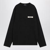 JACQUEMUS Black long-sleeved cotton T-shirt