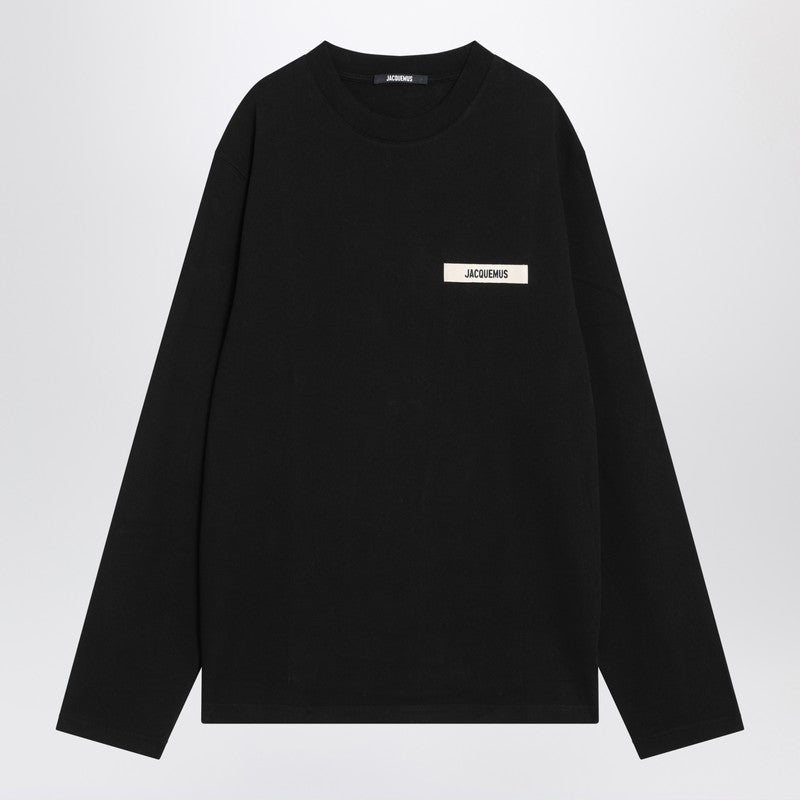 JACQUEMUS Black long-sleeved cotton T-shirt