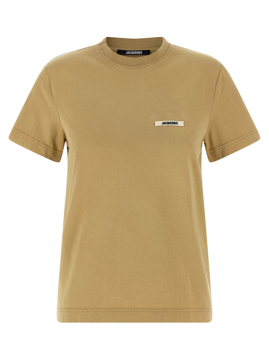 Jacquemus Le T-shirt Gros-grain — Beige Topwear (Women)