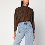 ISABEL MARANT Étoile Kaki Pamias shirt with ruffles