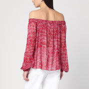 ISABEL MARANT Étoile Vutti red print top