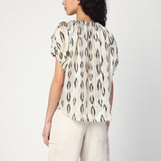 Blouse en soie noire écrue Isabel Marant
