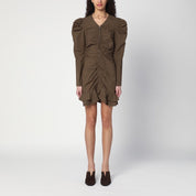ISABEL MARANT Étoile Briali mini dress with green khaki zip