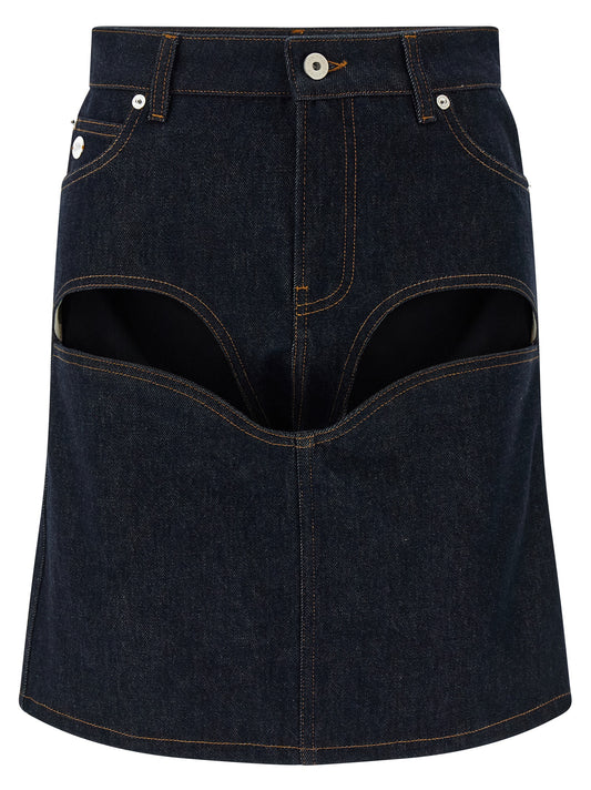 Jean Paul Gaultier Denim Mini Skirt — High Waist Cutouts