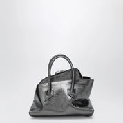 The Attico La Passeggiata Mini dark grey cracked laminated leather bag