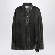 The Attico Black washed denim shirt