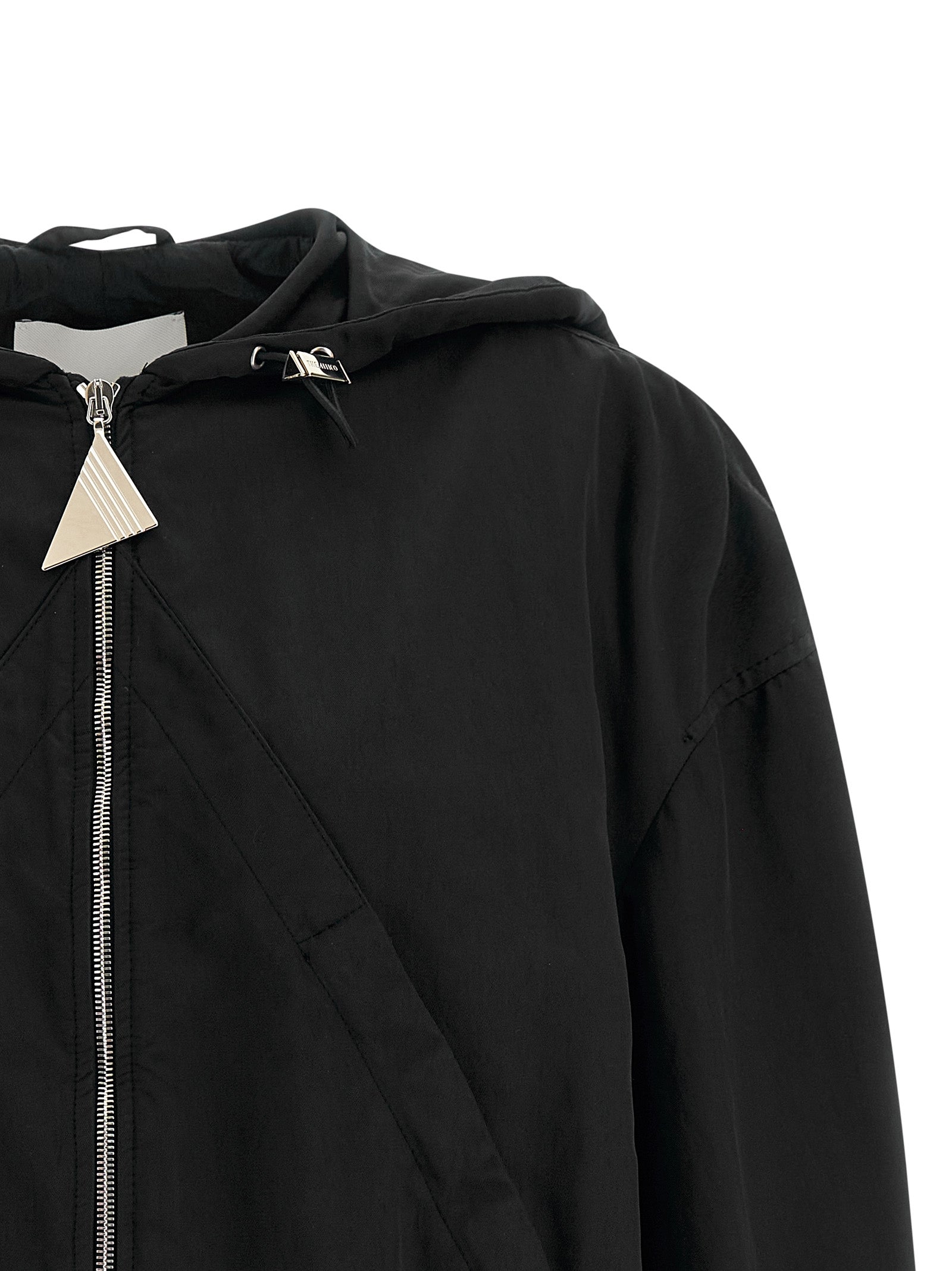 The Attico Hooded Bomber Jacket — Women's Black Jacket