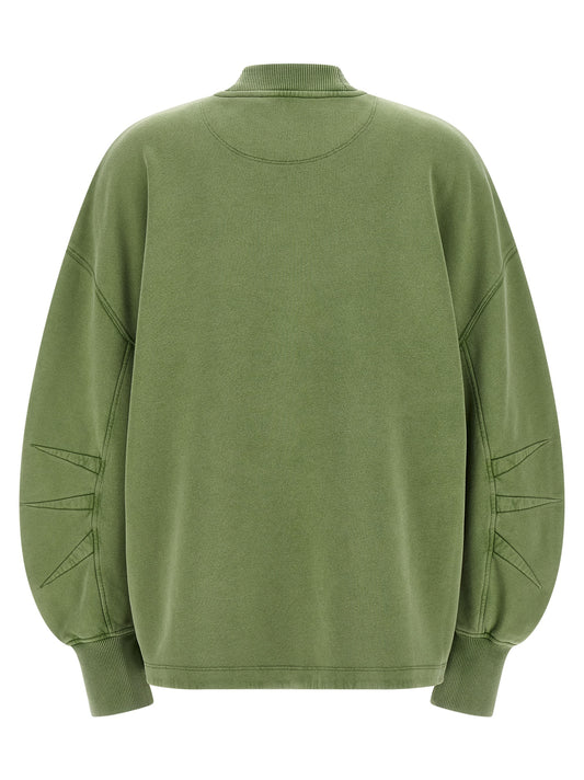The Attico Shaped Slit Sweatshirt - Green Topwear