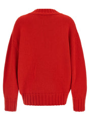The Attico Knitwear Sweater — Asymmetrical Hem (Red)