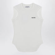 The Attico White tank top with shaped hem