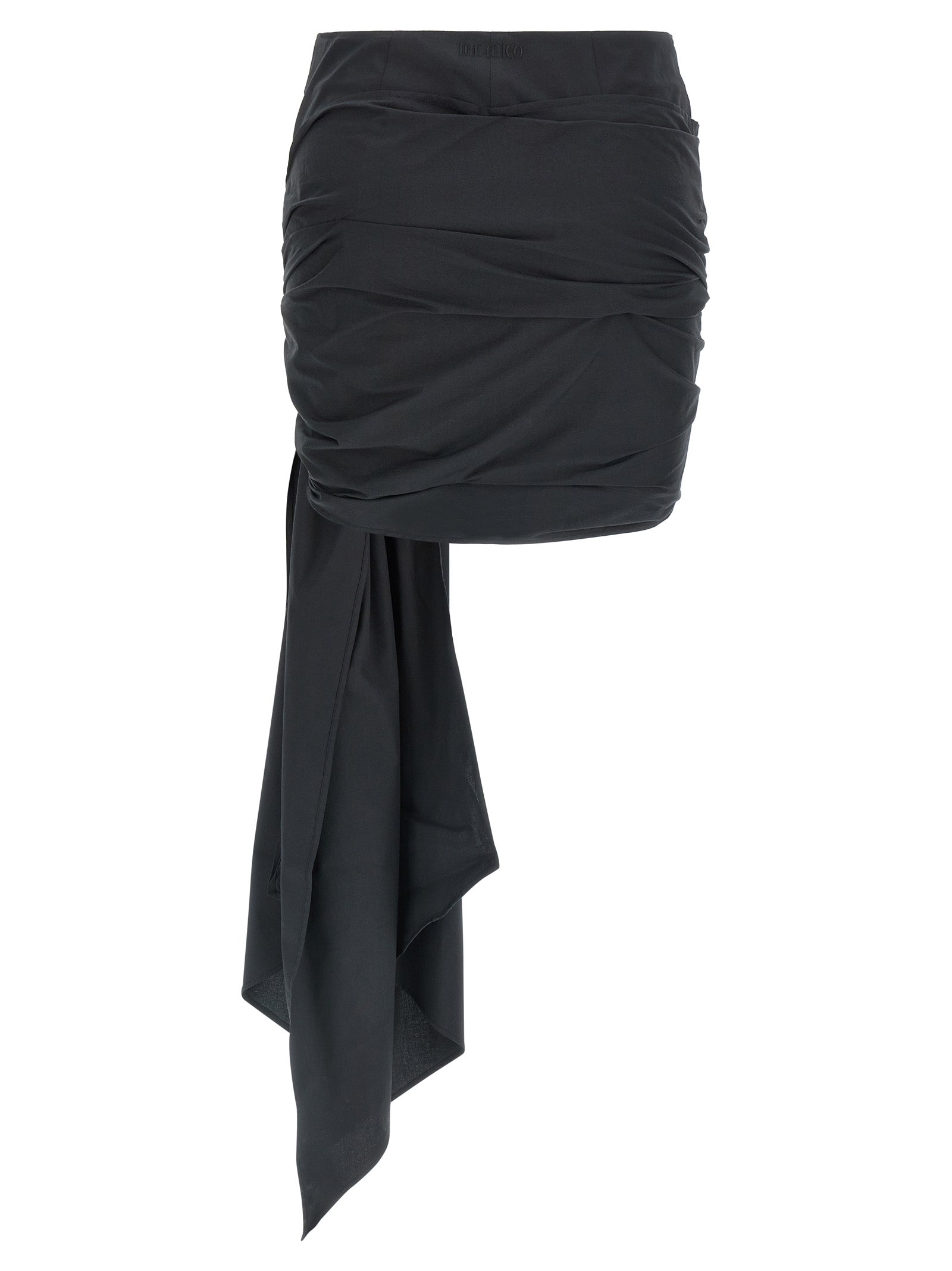 The Attico Bow Skirt - Black Cotton Mini | The Attico