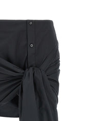The Attico Bow Skirt - Black Cotton Mini | The Attico