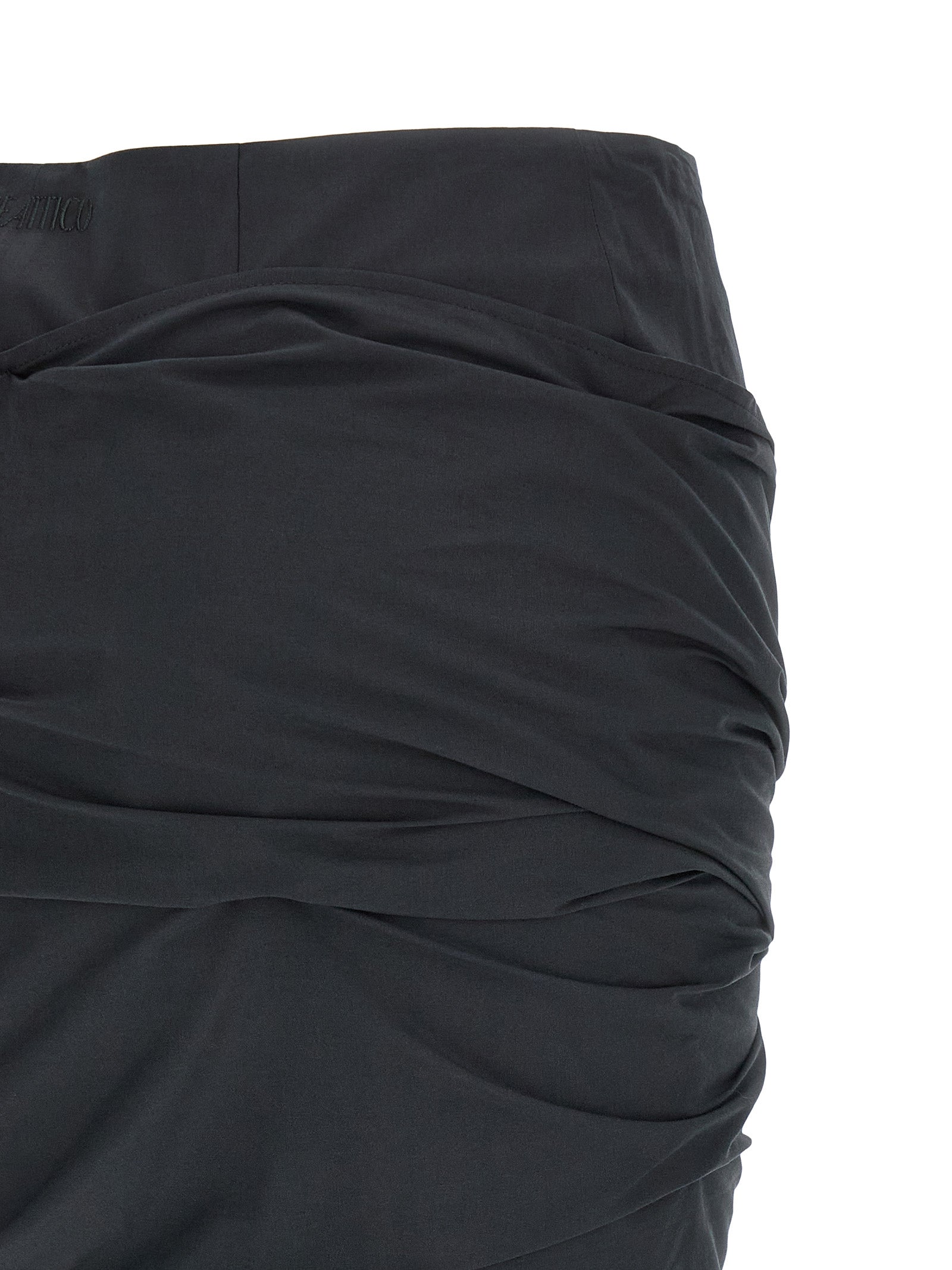 The Attico Bow Skirt - Black Cotton Mini | The Attico