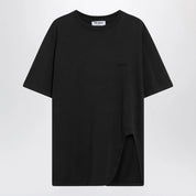 The Attico Black washed T-shirt with shaped hem