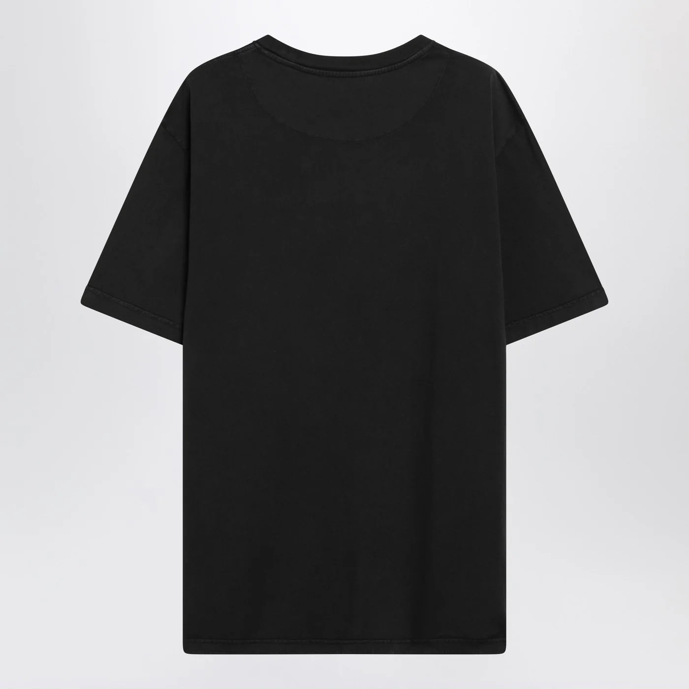 The Attico Black washed T-shirt with shaped hem