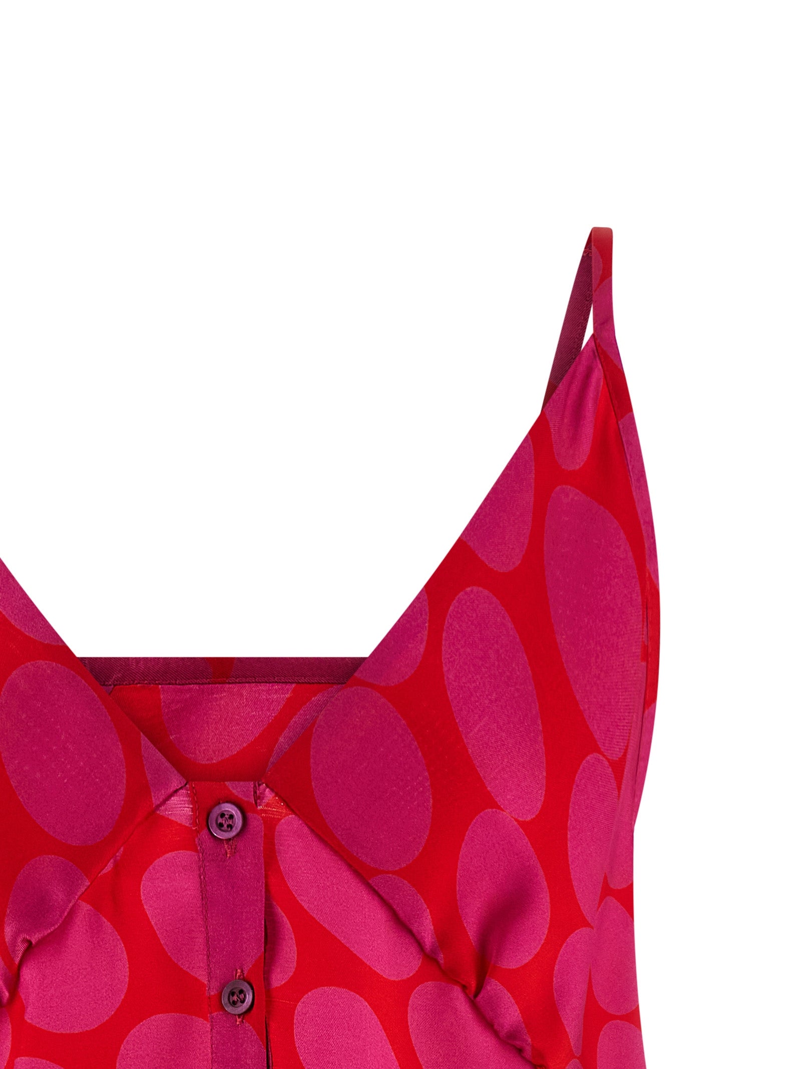 Dries Van Noten Caliya Top — Fuchsia V-Neck Maxi