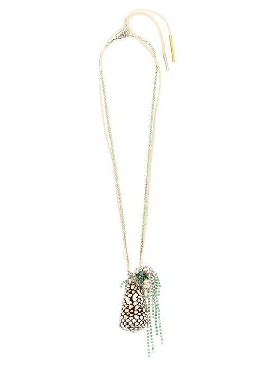 Dries Van Noten Shell Necklace — Green Jewellery