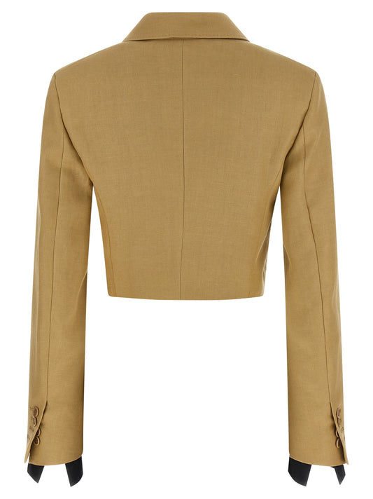 Max Mara Mxsbuono Blazer Jacket — Linen Crop Blazer