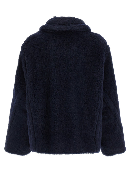 Max Mara Coats — Mxmfuggito Alpaca Teddy Coat, Blue