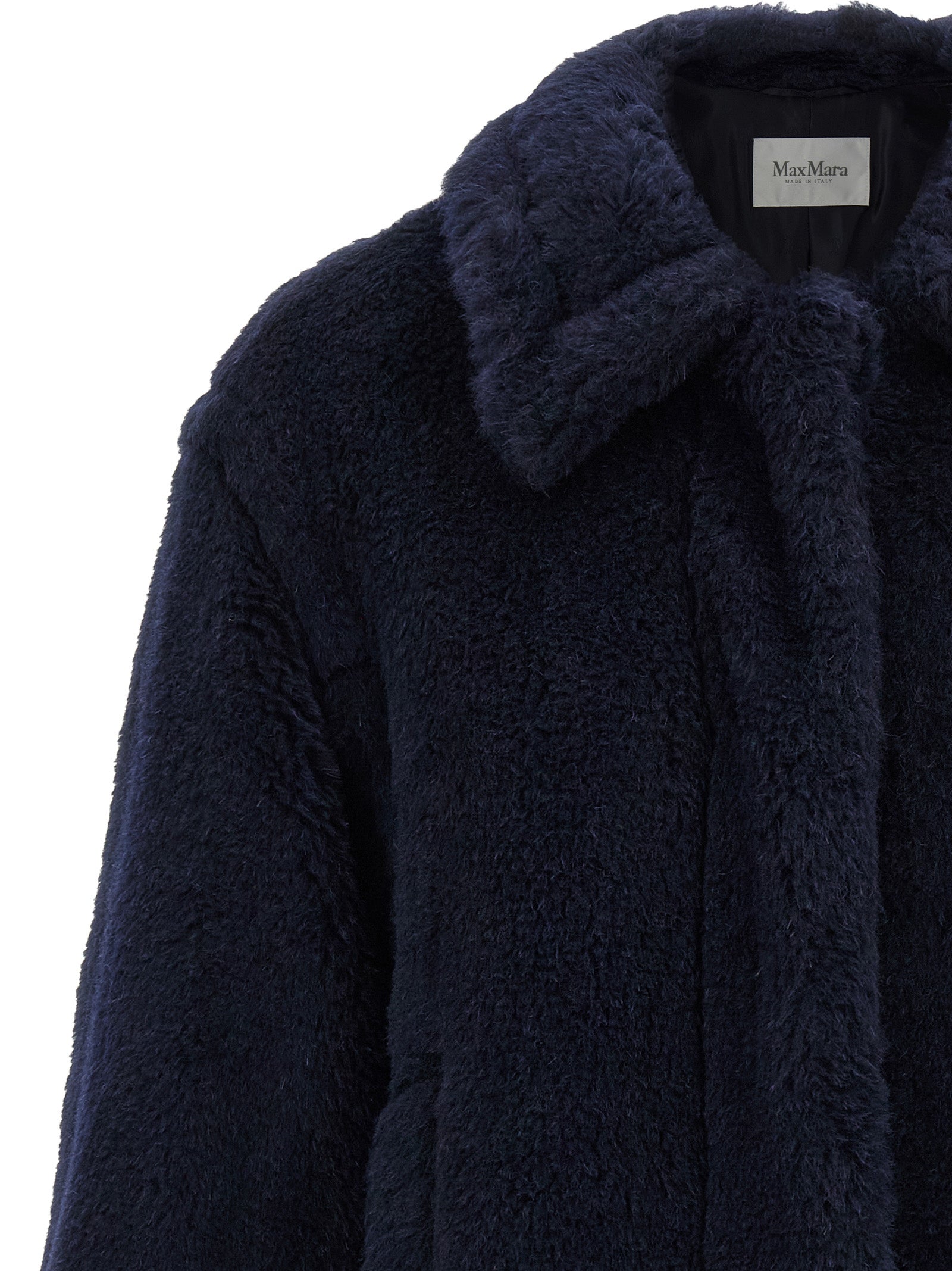 Max Mara Coats — Mxmfuggito Alpaca Teddy Coat, Blue