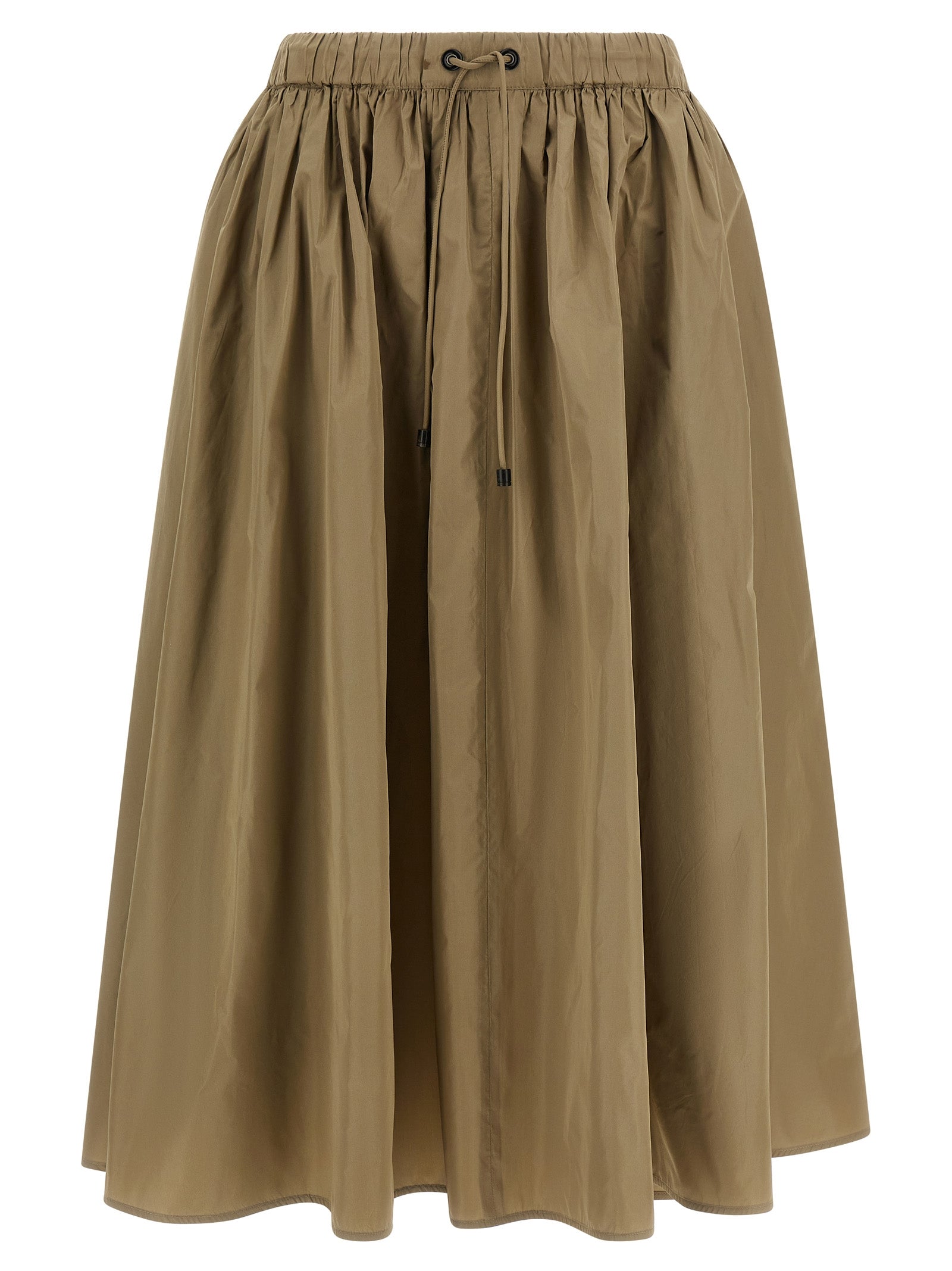 Max Mara Mxmlonza Silk-Blend Midi Skirt — Green