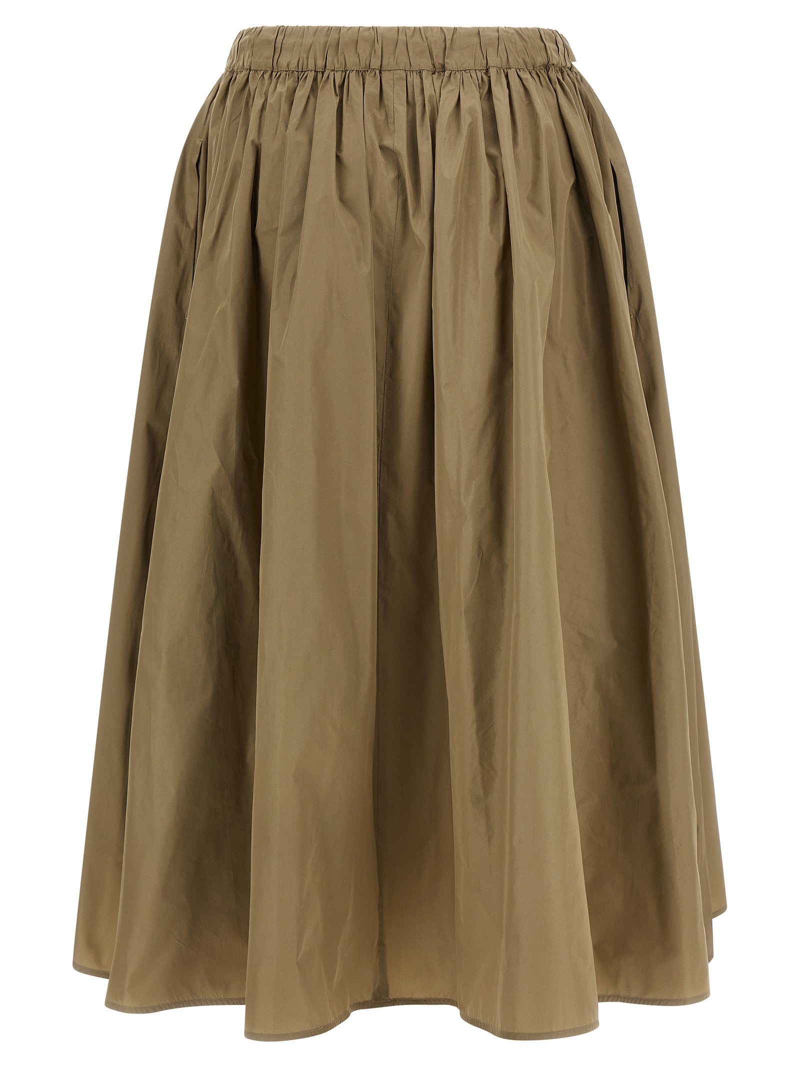 Max Mara Mxmlonza Silk-Blend Midi Skirt — Green