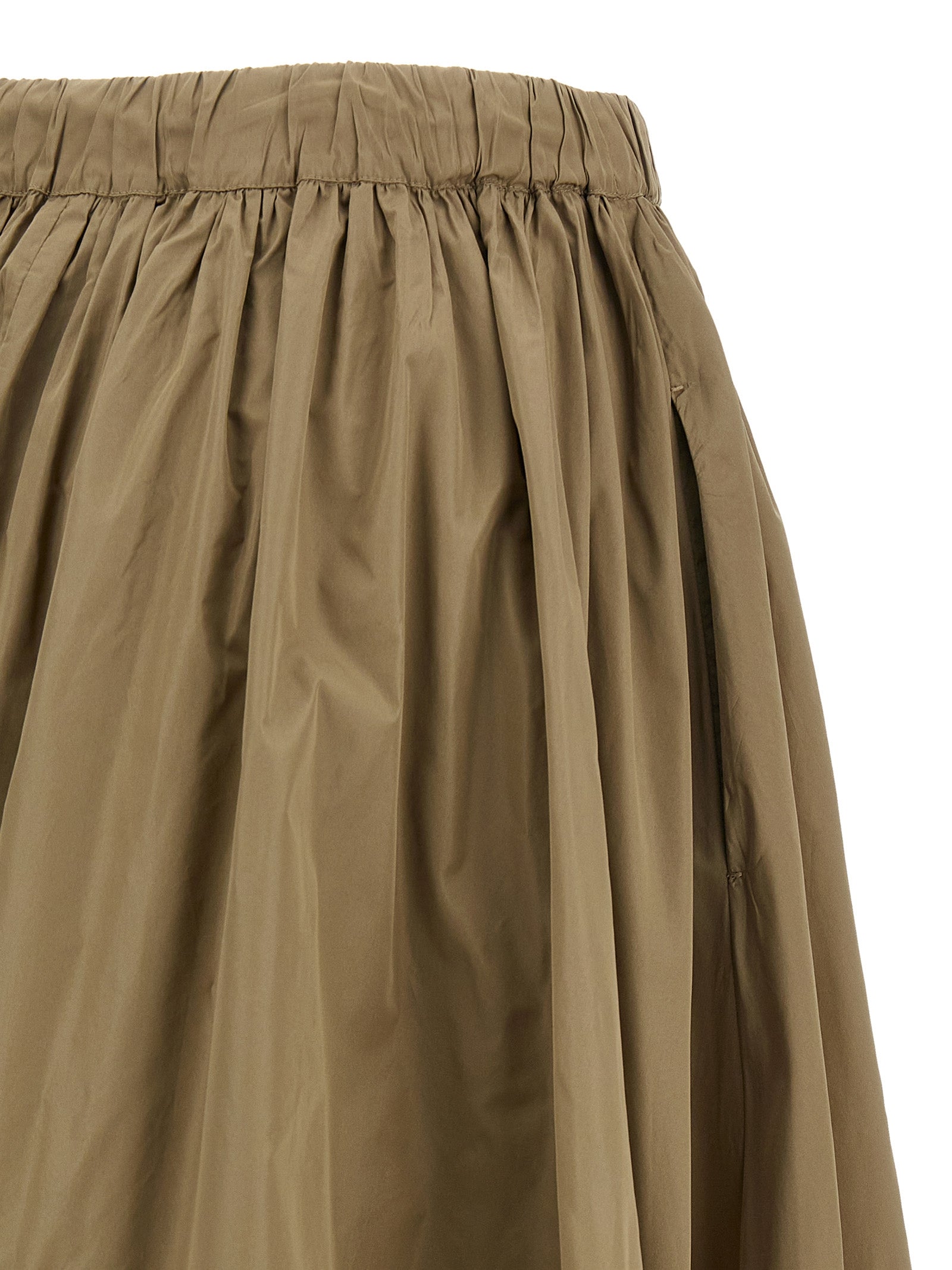 Max Mara Mxmlonza Silk-Blend Midi Skirt — Green