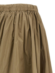 Max Mara Mxmlonza Silk-Blend Midi Skirt — Green