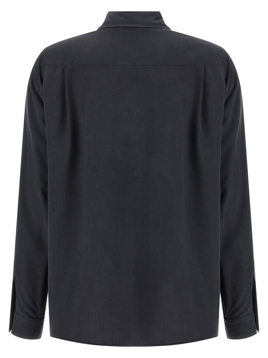 Max Mara Mxmsiamese Silk Shirt — Gray Women's Shirt