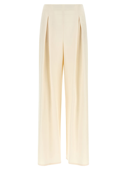 Max Mara Mxppalude Trousers — Silk Wide-Leg Pants
