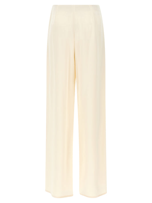 Max Mara Mxppalude Trousers — Silk Wide-Leg Pants