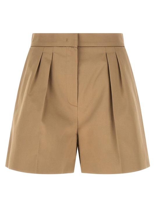 Max Mara Shorts — High-Waist Cotton Satin Shorts