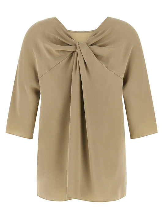 Max Mara Shirts — Mxegattini Silk Blouse, Beige