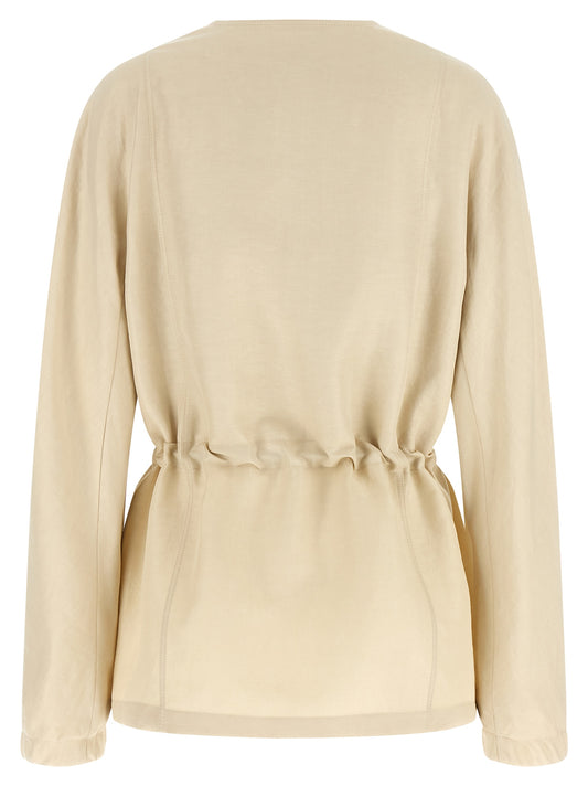 Max Mara Mxmcarezza Blazer - Beige Linen-Silk Jacket