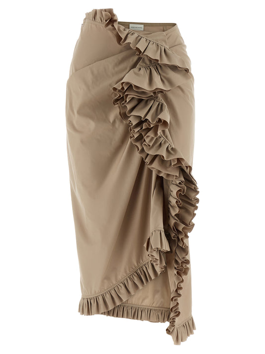 Dries Van Noten Sina Skirt — Beige Midi Skirt