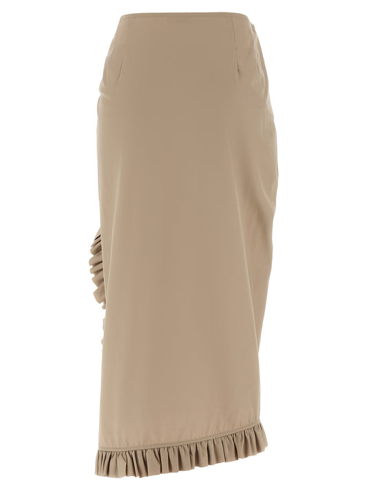 Dries Van Noten Sina Skirt — Beige Midi Skirt