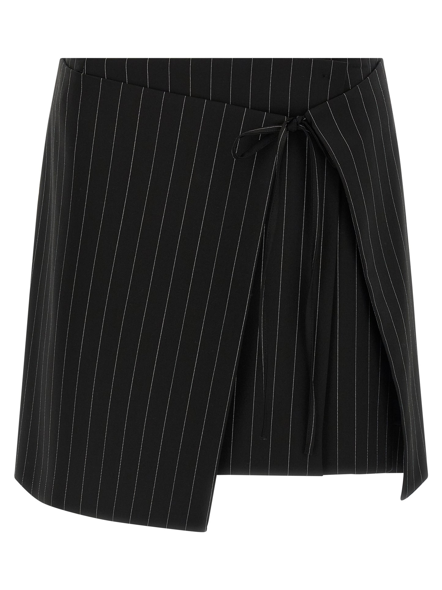 Sportmax Spxfatti Skirt — Mini Pinstriped Wrap Skirt