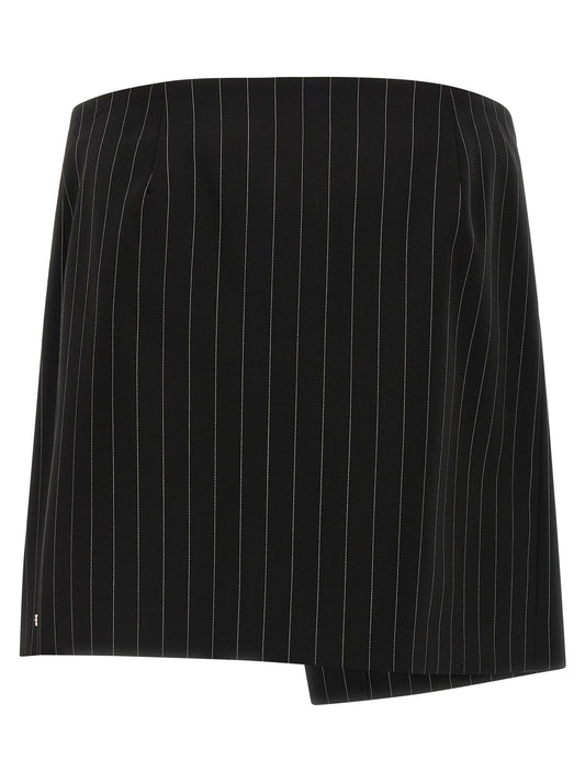 Sportmax Spxfatti Skirt — Mini Pinstriped Wrap Skirt