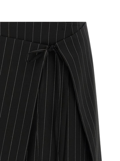 Sportmax Spxfatti Skirt — Mini Pinstriped Wrap Skirt