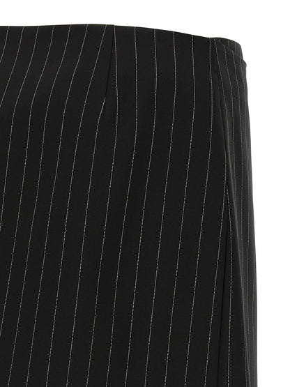 Sportmax Spxfatti Skirt — Mini Pinstriped Wrap Skirt