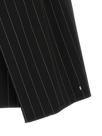 Sportmax Spxfatti Skirt — Mini Pinstriped Wrap Skirt