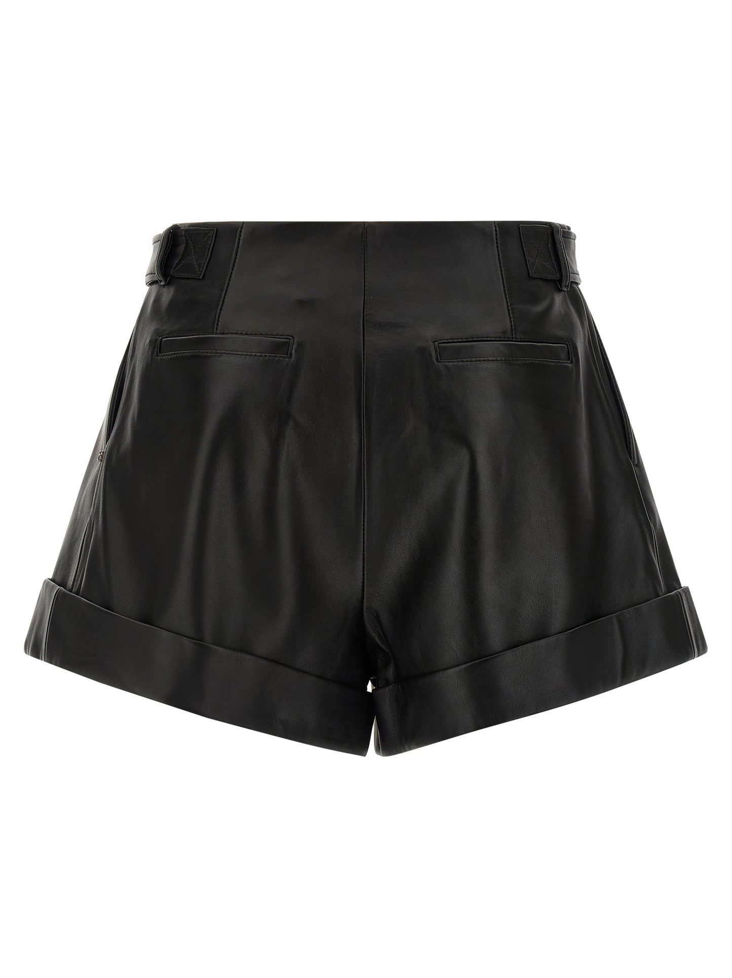 Sportmax Spxvasaio Leather Shorts for Women — Black
