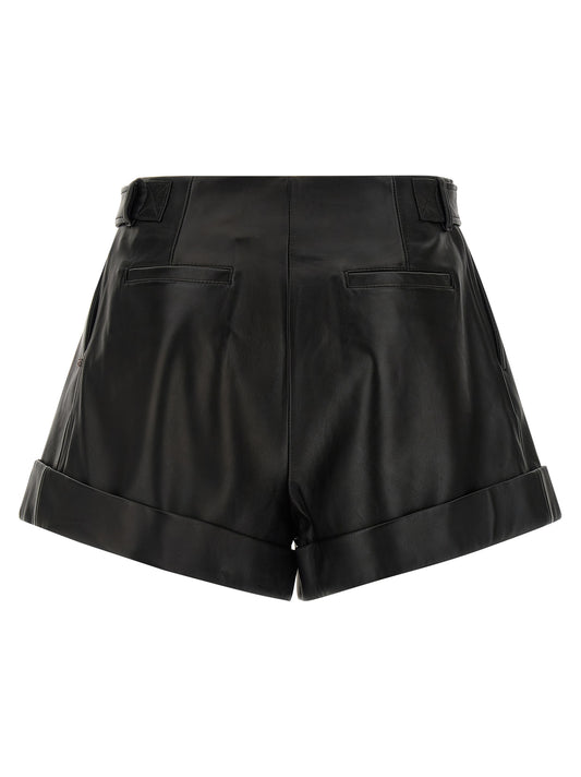 Sportmax Spxvasaio Leather Shorts for Women — Black
