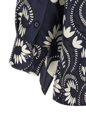 Weekend Max Mara Silk Shirt — Patchwork Blue Shirt