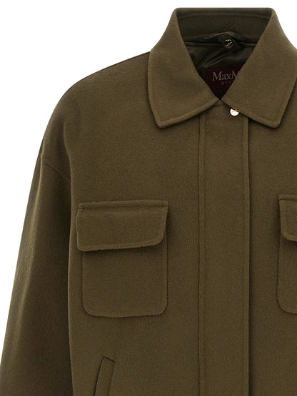 Max Mara Studio Padded Coat — Women's Green Coat