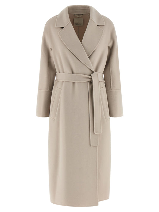 Max Mara 'S Smmelisa Coat — Beige Wool Wrap Coat
