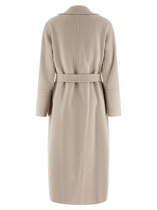 Max Mara 'S Smmelisa Coat — Beige Wool Wrap Coat