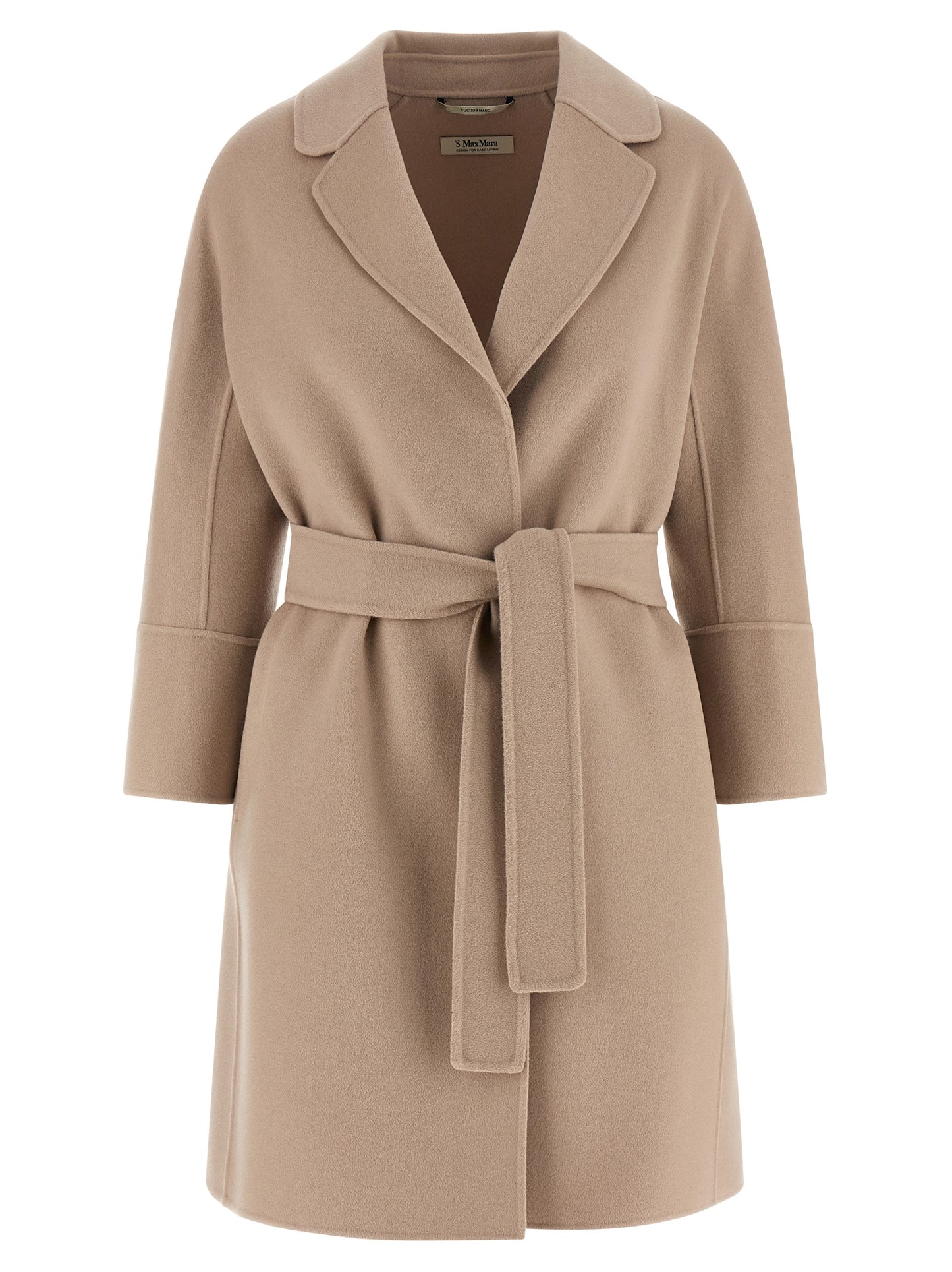 Max Mara 'S Arona Coat — Beige Wool Wrap Coat