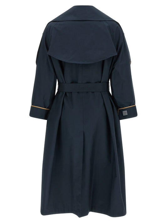 Max Mara The Cube Trench Coat — Oversized Blue Wrap Coat