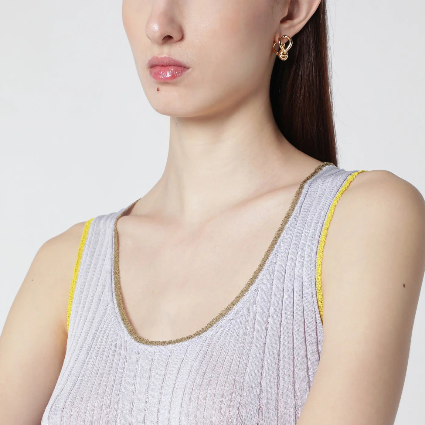 Roberto Collina Lilac tank top with gold trim